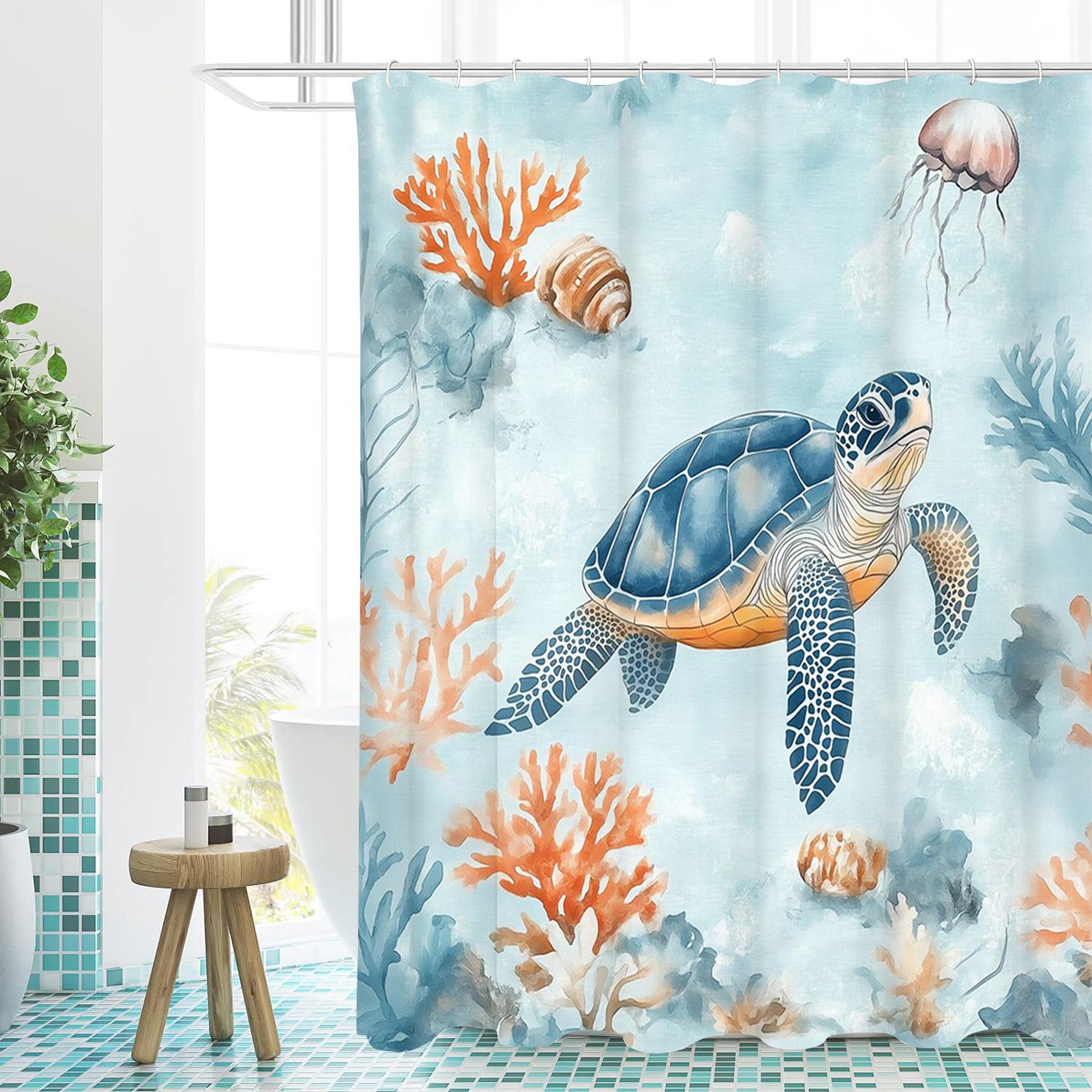 

черепаха Занавеска для ванной Занавеска для душа для ванной Водонепроницаемая с 12 крючками Домашний декор Бесплатная доставка 180x180cm curtain синий