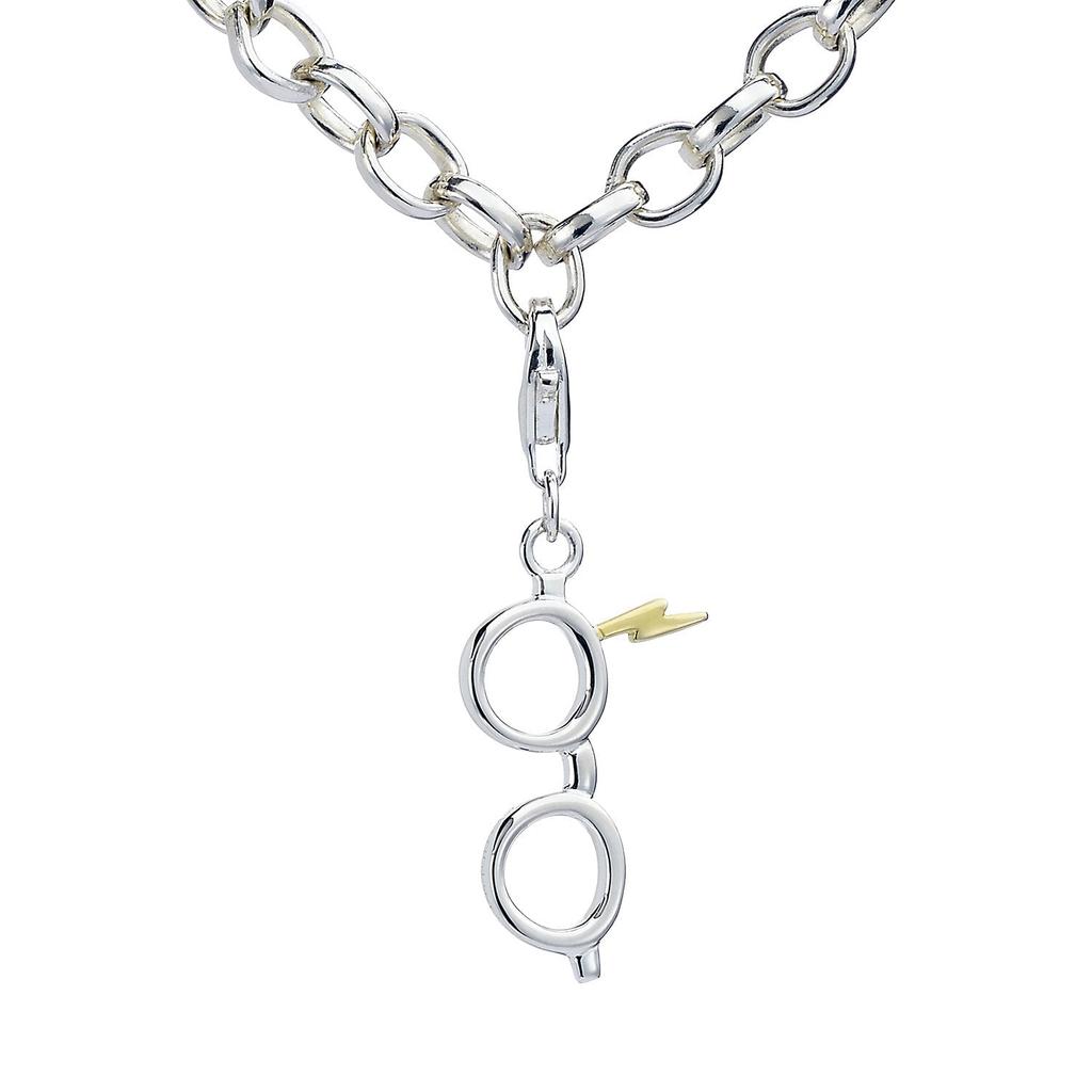 HARRY POTTER Sterling Silver Glasses and Lightning Bolt Clip On Charm