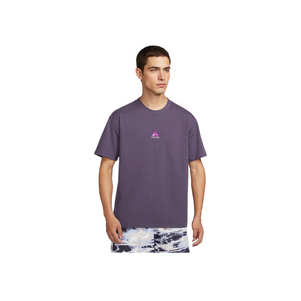 Nike Serie ACG Asciugatura Rapida Morbida Confortevole Traspirante Aderente T-Shirt a Maniche Corte Uomo Top Viola Scuro DQ1816-573