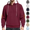 Men's Casual Pullover Jacquard Solid Color Hooded Embroidered Sports Thickened Autumn and Winter Sweater