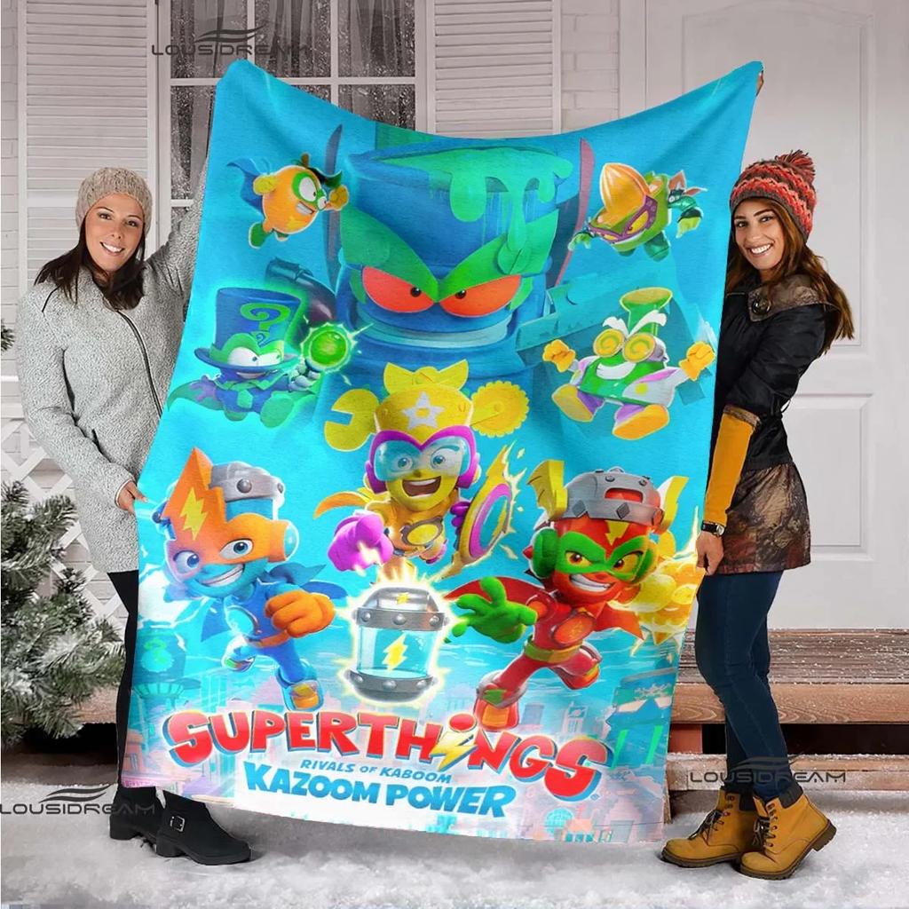 Cute Cartoon Super Zings Blankets Picnic Blanket Warm Flannel Blankets Soft and Comfortable Blanket Bed Linings Birthday Gift