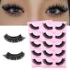 Natural Self-Adhesive False Eyelashes - 5 Pairs of Thick, Long, Individual Lashes for Beauty Makeup