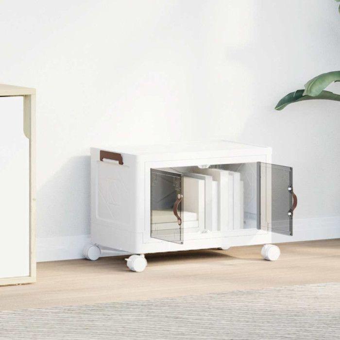 Stackable Storage Box with Wheels 28 L 48x29.5x33 Cm
