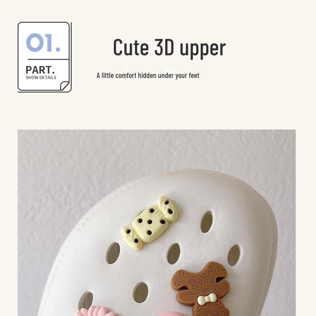 Women's 2025 Black Non-Slip Thick-Soled Beach Clogs for Comfortable Summer Wear