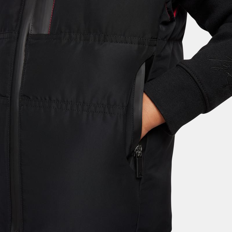 Jordan Color Block Warm Hooded Cotton Vest Kids vest Black HA5345-023