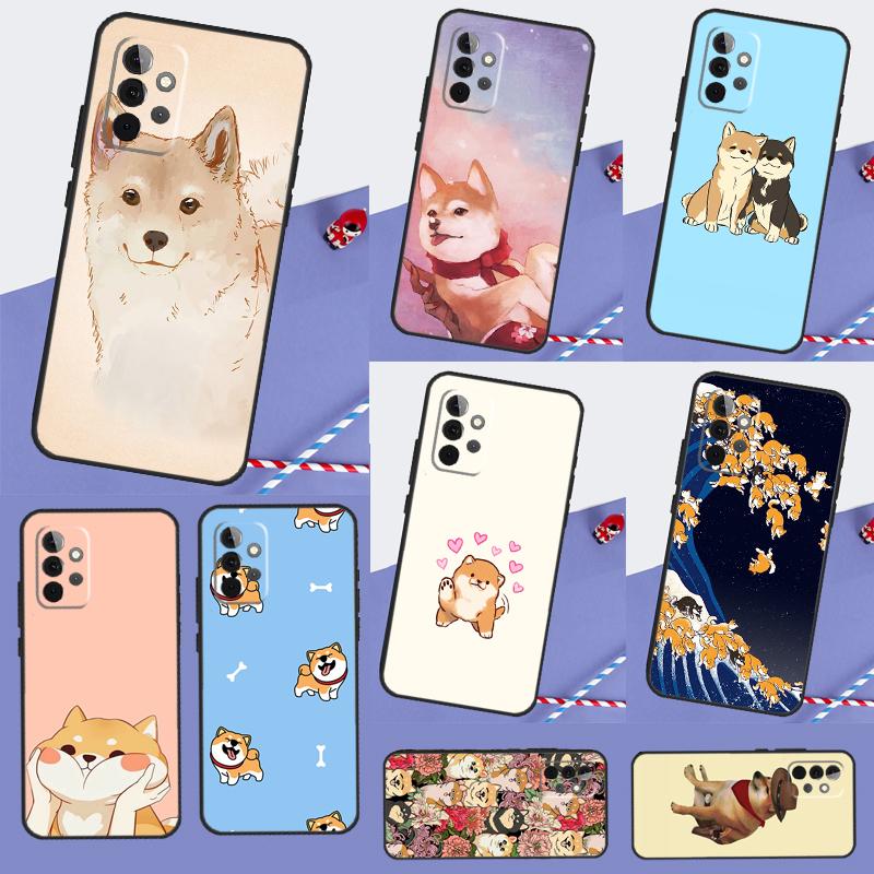 Shiba Inu Cute Cartoon Art For Samsung Galaxy A55 A35 A15 A22 A32 A52 A54 A34 A14 A53 A33 A56 A36 A26 A16 A05 A06 Case