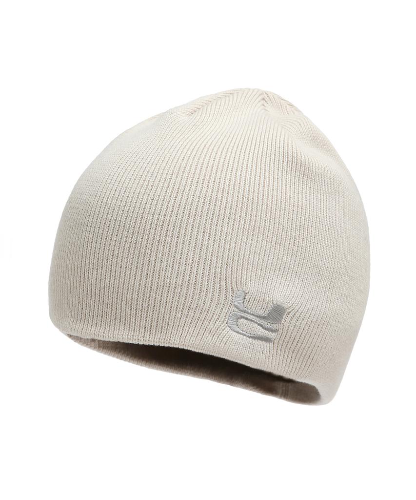 Eondeokeonteulol All-Season Cotton Slim Fit Thin Knit Logo Embroidery Beanie Solid Unisex Beanie Hat Beanie / Uc / No Cuff / Cream
