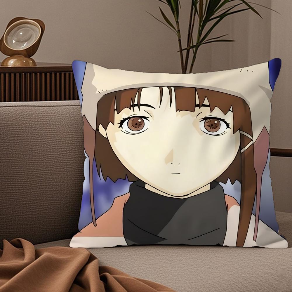 Serial Experiments Lain Anime Movie Pillow Case Silky Elegant Comfort Sofa Bed Invisible Zipper