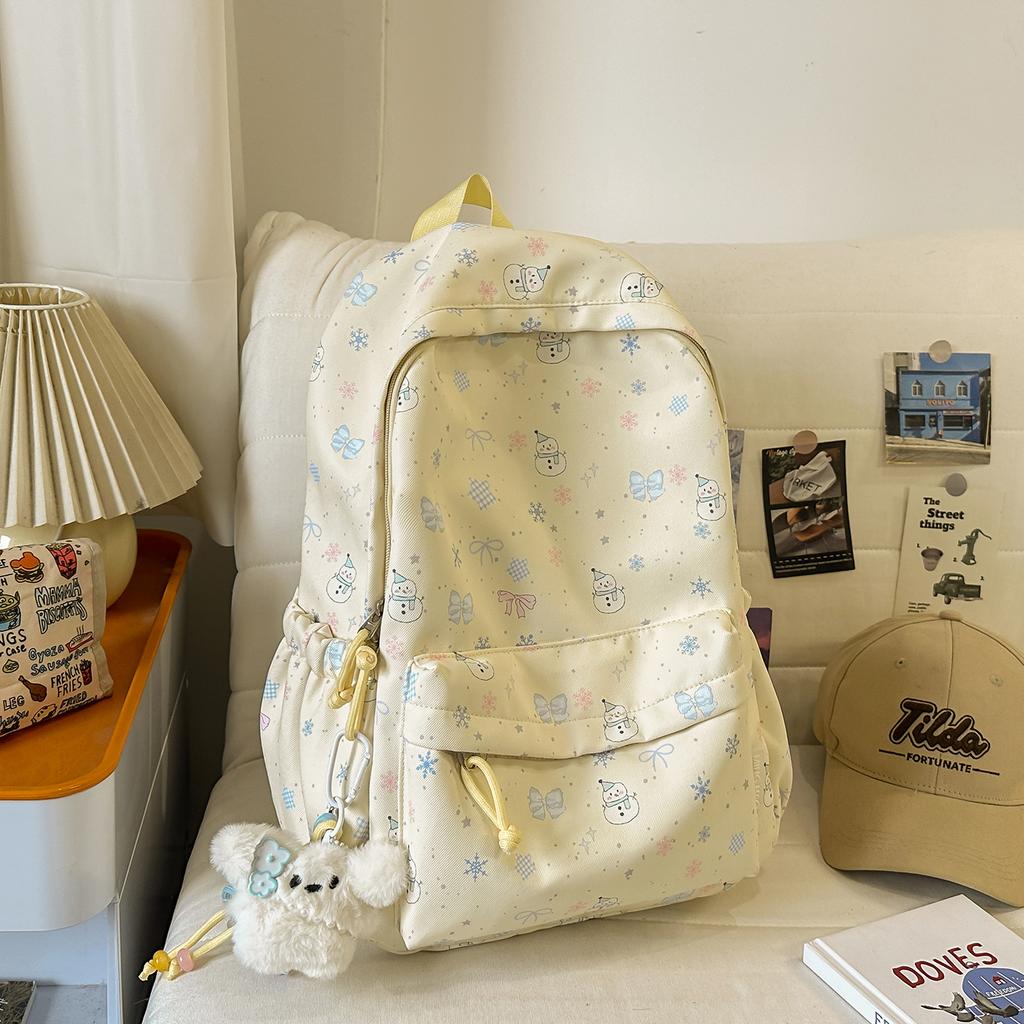 Schoolbag Mori Ins Simple Campus Soft Girl Girl Schoolbag High Value Floral Small Fresh Junior High School Students Backpack