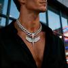 Voll besetzter Diamant Engelsgöttin Legierung Anhänger für Männer und Frauen, Trendy, Personalisiert, Modischer Hip Hop, U-förmige Cubanische Halskette