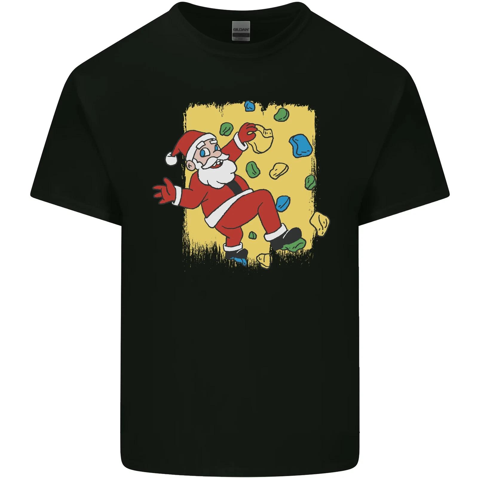 

Rock Climbing Santa Funny Christmas Climber Kids T-Shirt Childrens S