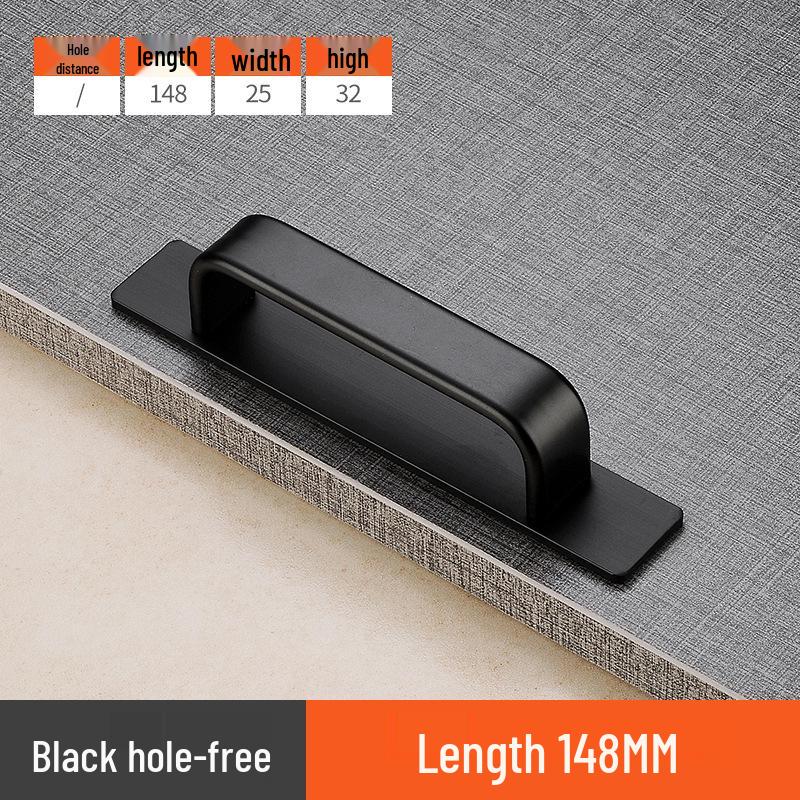Aluminum Alloy No-Drill Anti-Theft Door Handle for Sliding, Bathroom, and Entrance Doors