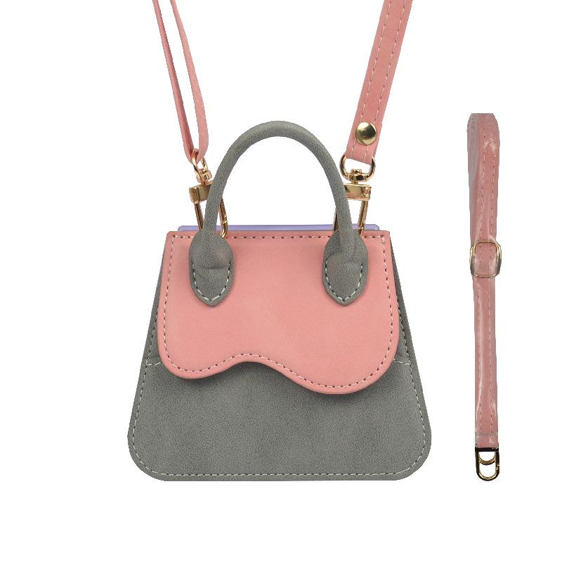 Suitable for Samsung ZFLIP 40% off foldable screen card slot color-blocked phone case, Huawei Pura X single-shoulder crossbody phone leather case