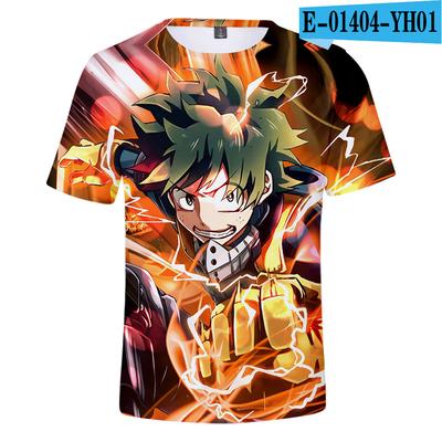 New Japanese Anime My Hero Academy Men's 3D Color Printed Short Sleeve T-shirt