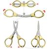 1Pc Mini Folding Keychain Scissors Small Glasses Shaped Travel Scissors Telescopic Thread Cutter Shears for Sewing Crafting Tool