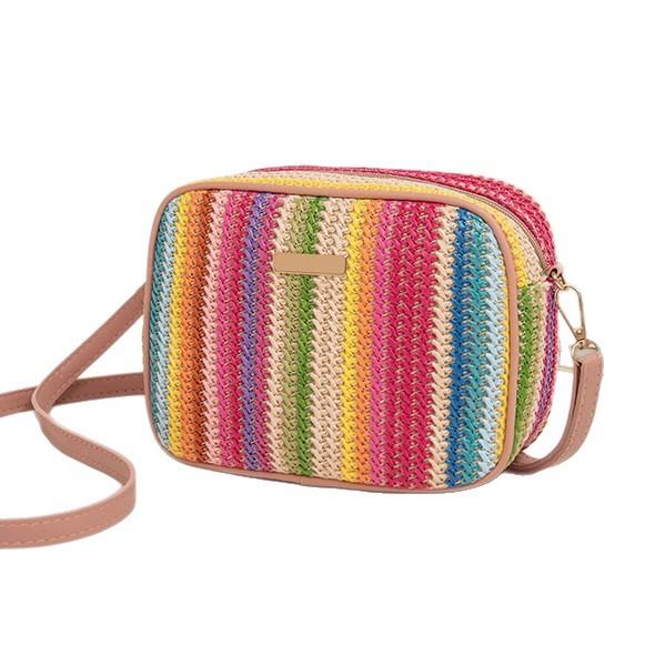 New Minimalist Street Style Woven Straw Bag With Fashionable And Stylish Style, One Shoulder Crossbody Bag
