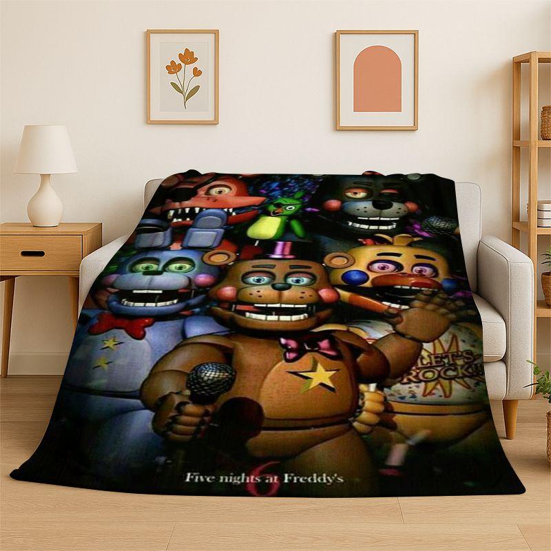 Coperta morbida in flanella F-FNAF Freddy per giochi horror, Coperta calda e accogliente per letto, divano, sofà, camera da letto, soggiorno, viaggi, picnic