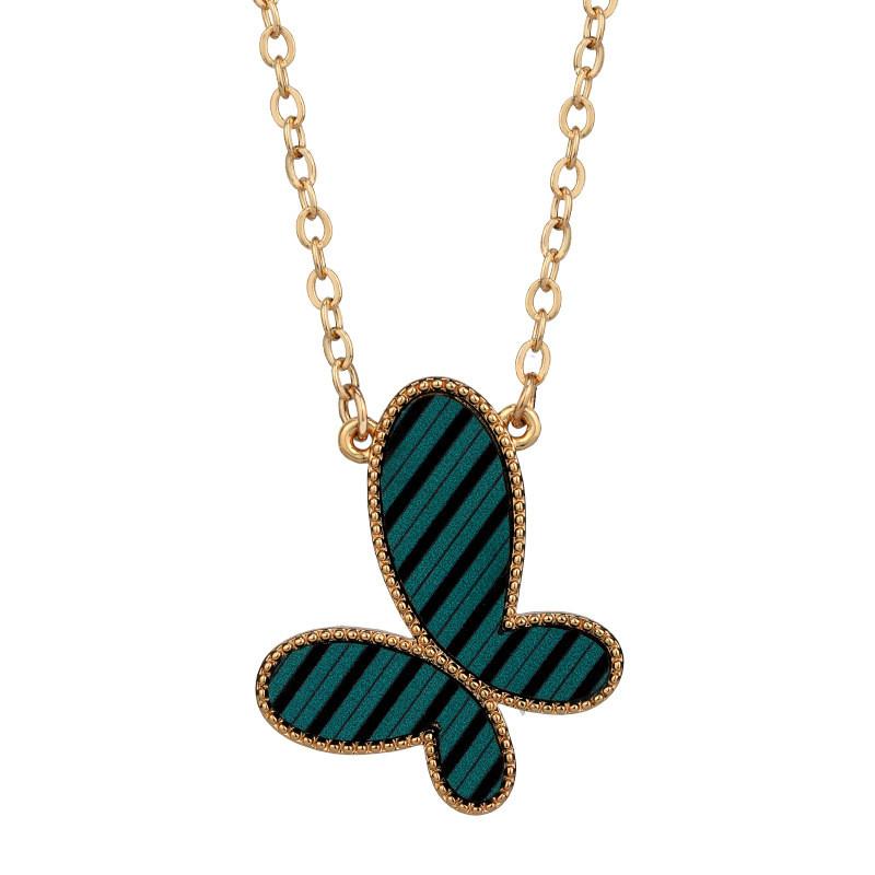 Stylish Titanium Steel Striped Butterfly Necklace For Women Perfect For Any Occasion