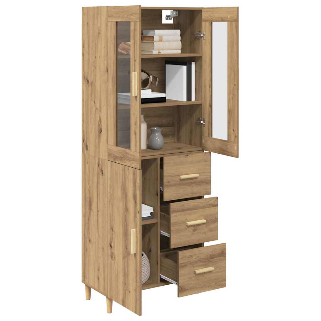 vidaXL Highboard Artisan-Eiche 34,5 x 34 x 180 cm Holzwerkstoff