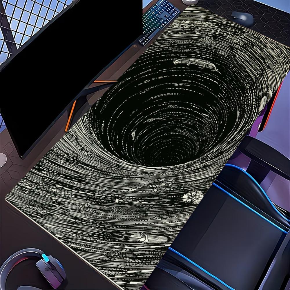 Black Hole Vortex Large Gaming Mouse Pad XXL Non‑slip Rubber Deskmat Computer Keyboard Mats Mausepad Gamer Home Office Desktop