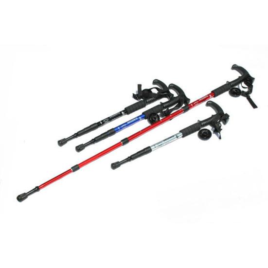 Aluminum Alloy Retractable Anti-Shock Walking Stick Outdoor Trekking Hiking Cane