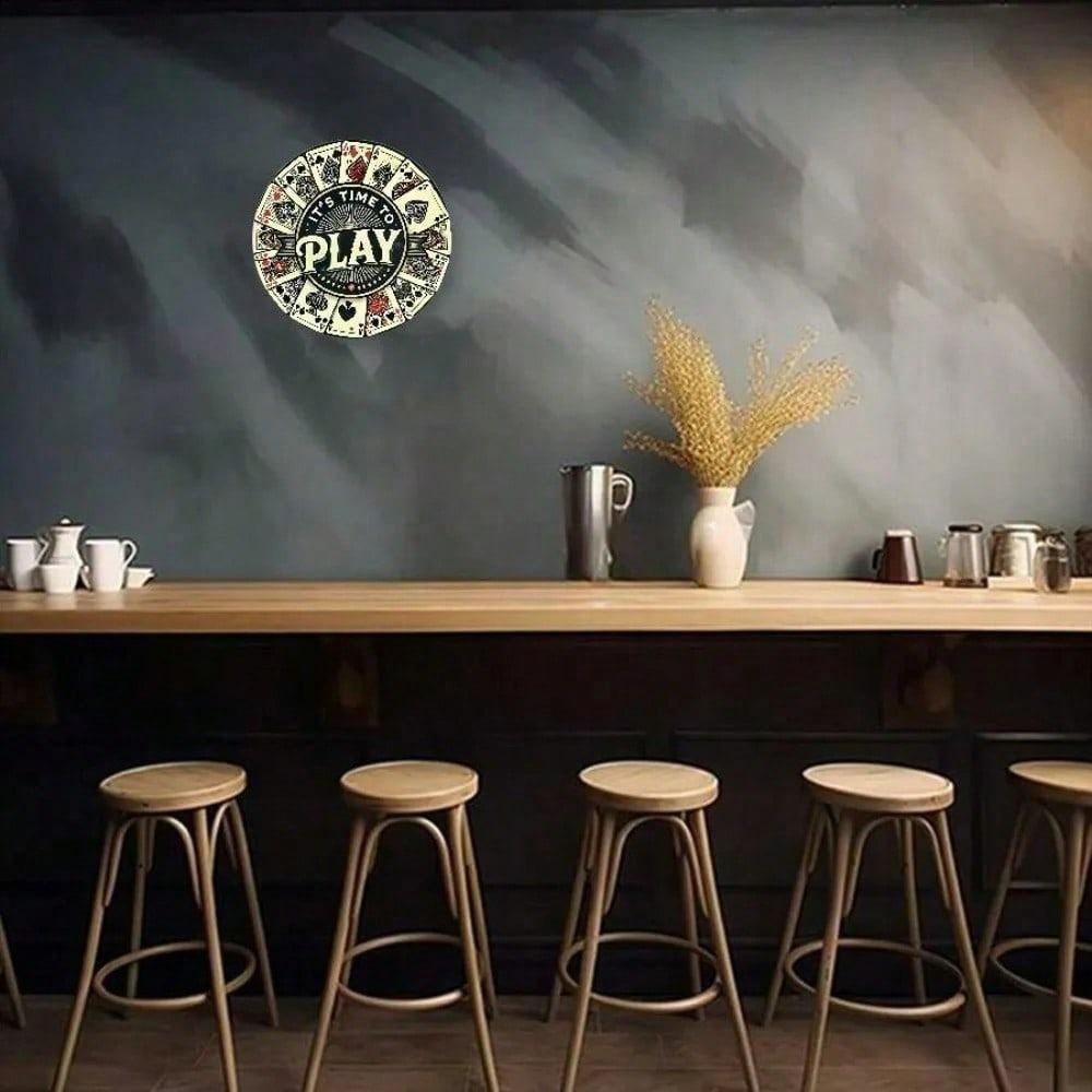Vintage Poker 2D Flat Metal Wall Sign Retro Aluminum Tin Plaque for Home Decor Man Cave Garage Bar Club Art