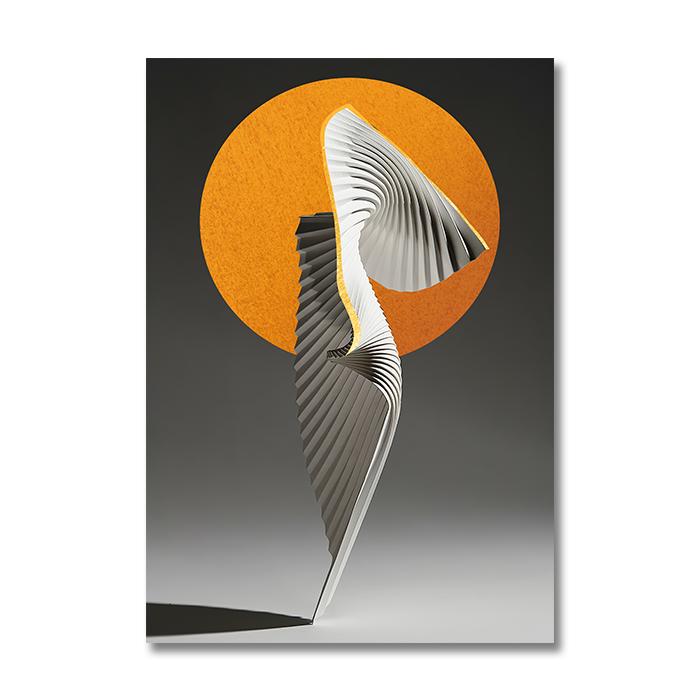 Orange Sonne Leinwand Poster Kreative Abstrakte Wand Kunst Malerei Nordic Poster und Drucke Wand Bilder für wohnzimmer Wohnkultur