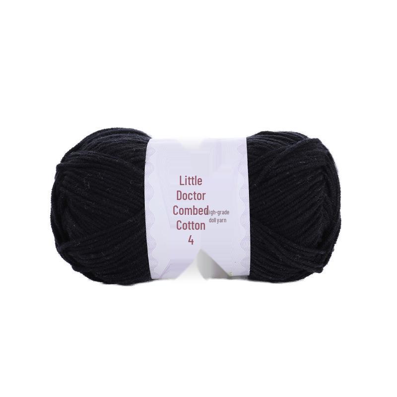 40g 4-Ply Combed Milk Cotton Yarn - Little Doctor, Medium-Thick for DIY Knitting Projects: Dolls, Cushions, Blankets