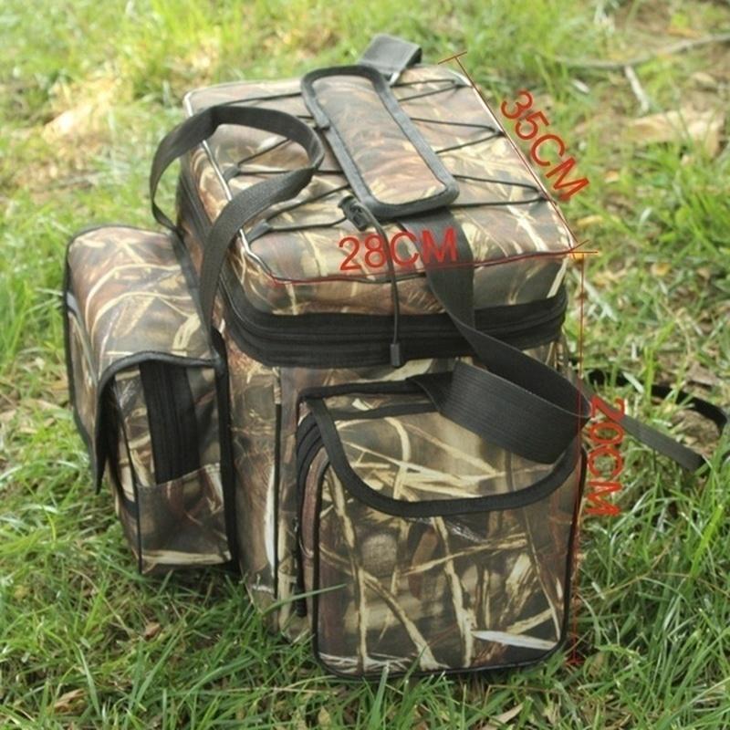 Shoulder Strap Gear Storage Pockets Large Fishing Tackle Bag Case Lure Boxes