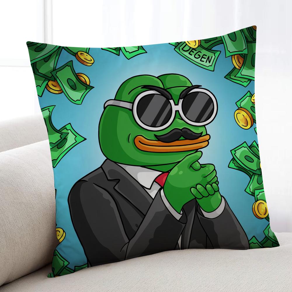 PPepe the FFrogES Cartoon Funny cushion cover Home Bedding Sofa living Room pillowcase Simple Soft Skin Cushion Cover