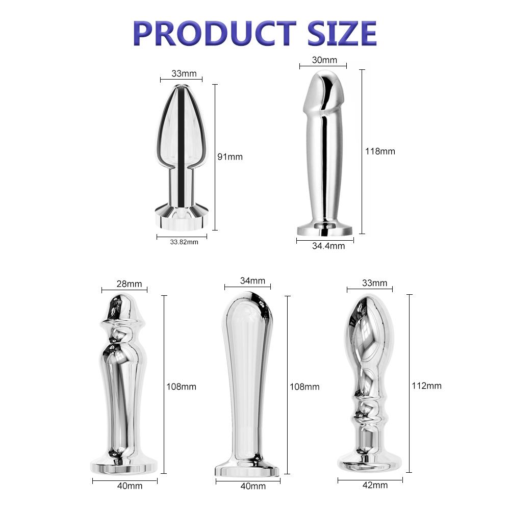 10 Frequency Vibration Charging Butt Plug Prostate Massage Vibrator Stainless Steel Anal Vibrators Adults Sex Toy For Men Women