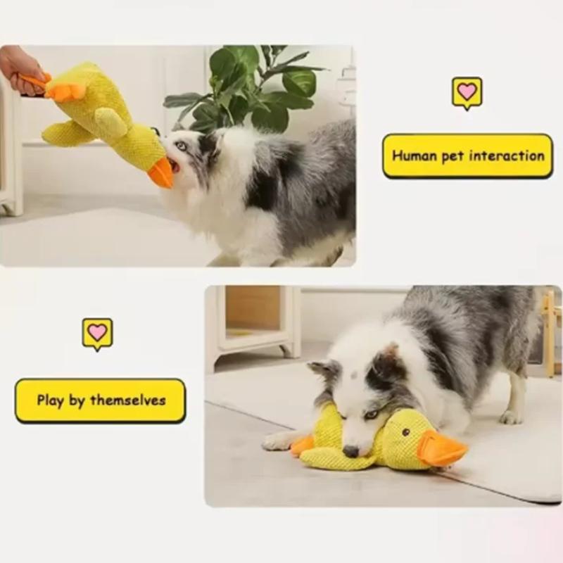 Cute Dog Toy Stomping Duck Bite Resistant Grinding Teeth Cleaning Large Dog Interactive Entertainment Puppy Boredom Plush Toy