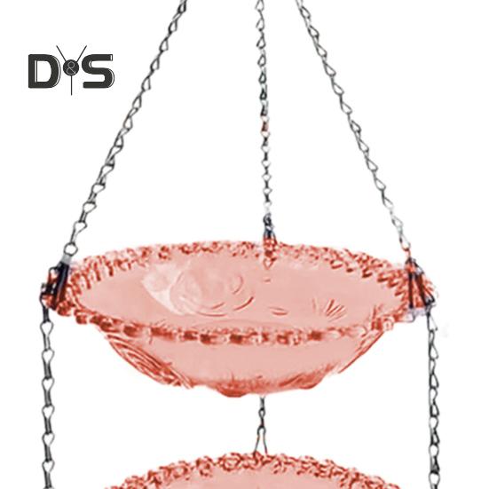 Utendørs hengende fuglebadekar Hummingbird Badekar Duell Layer Wildbird Mateskål for hage Bakgård Patio Dekor