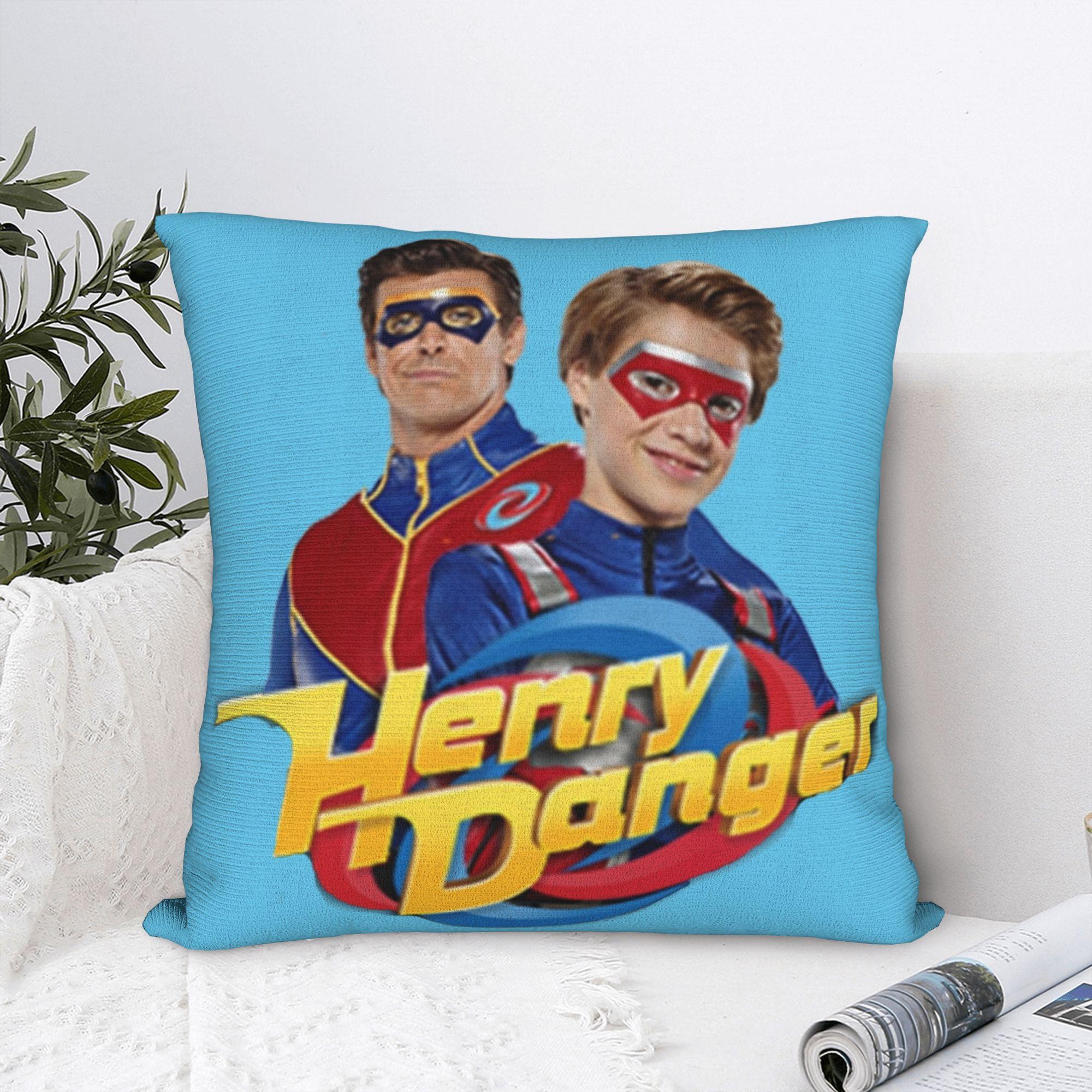 Tonnika Chen Unisex Henry Danger And Captain Man Pillowcase Printing Polyester Cushion Cover Decoration Throw Pillow Case Cover Home Square 45X45cm