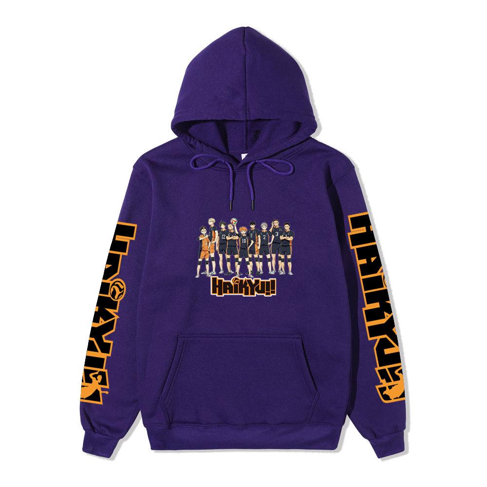 Haikyuu Japanese Anime Hoodie Sweatshirt Fleece Warm Sweatshirt for Men Women Autumn Winter Loose Casual Streetwear Hooded