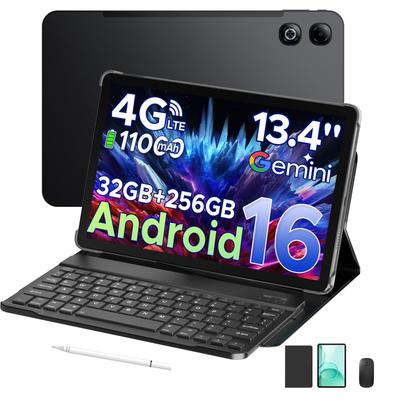 Doogee Tab G6 Max Android 16 Tablet mit Stift und Tastatur, 13,4 Zoll, 32 GB + 256 GB, 11000 mAh, 13 MP + 8 MP, Widevine L1 | 4G LTE | WLAN | GPS | OTG