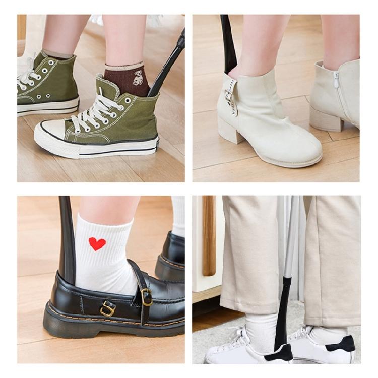 Home Entryway Telescopic Shoe Horn Long Handle Shoe Aid with Soft Grip, Heel-Guide Spoon for Daily Wear and Changes