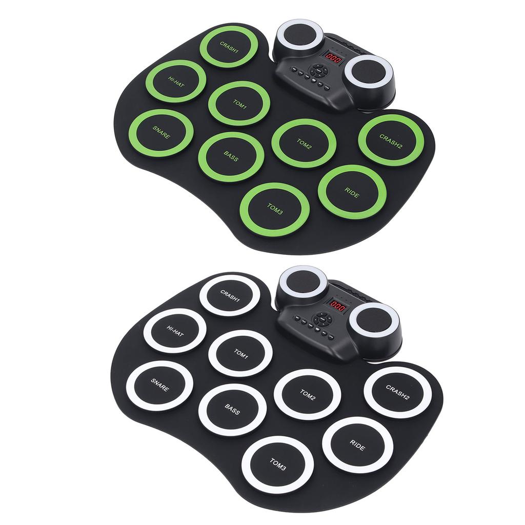 Electric Roll Up Drum Built in Speaker 9 Drum Pads Rechargeable Early Learning Roll Up Potable Drum 