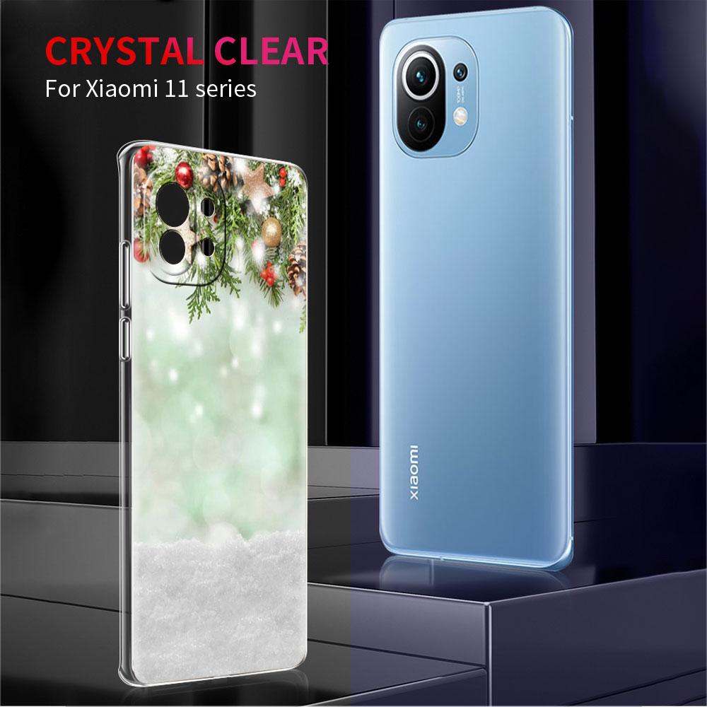 Snowflake Snow Christmas Clear Case For Xiaomi Mi Poco X3 NFC M3 Pro F3 F1 11 Lite 12 Note 10 11T 9T Transparent Phone Cover