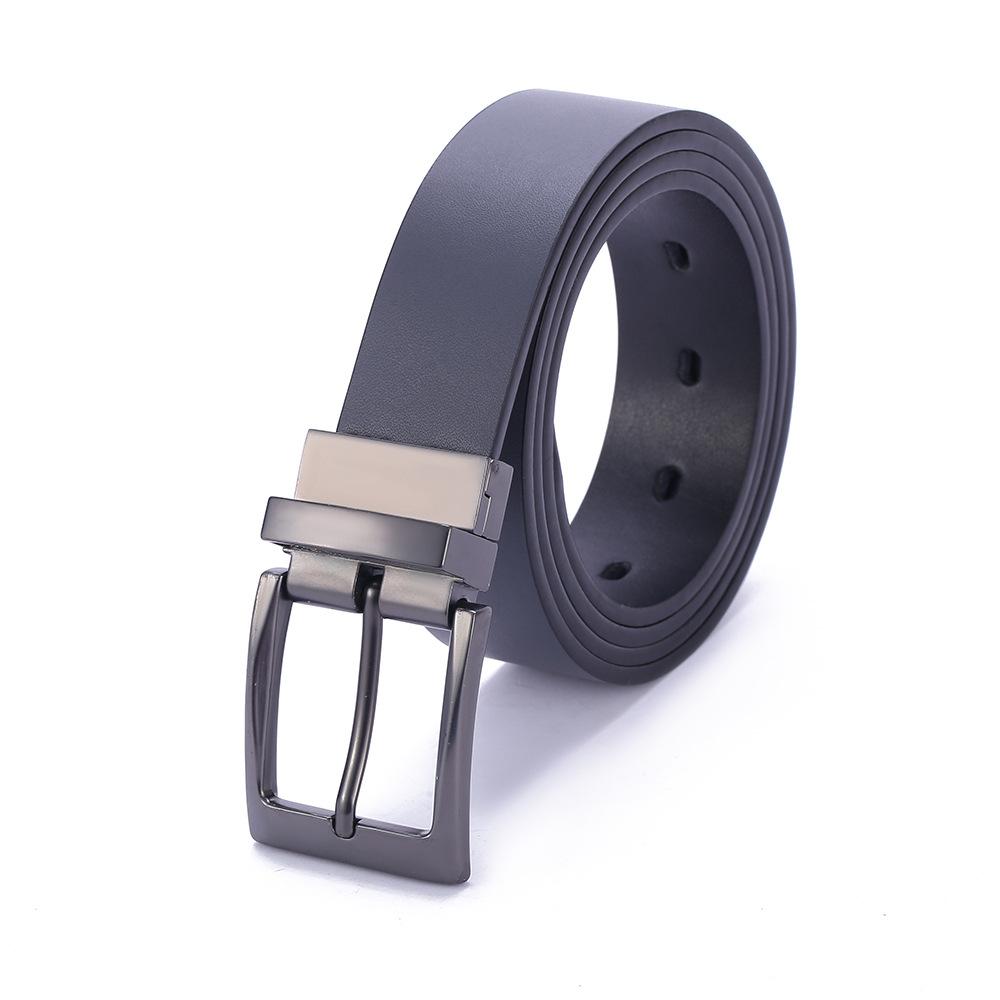 Double-sided Universal Rotating Alloy Pin Buckle Belt for Men's Business Casual Belt Versatile Two-layer Cowhide Belt Waist