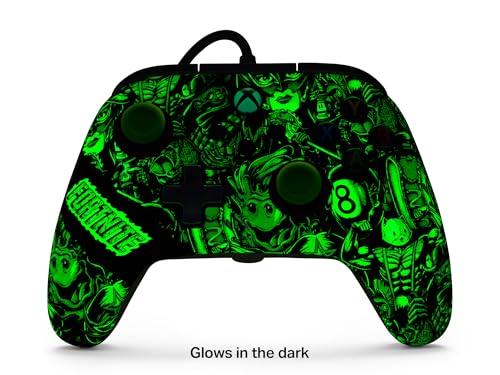 Officially Licensed Xbox Product: PowerA Advantage Wired Controller for Xbox Series X|S - Fortnite Glow XBGP0438-01 [Purchase Bonus: Moonbounce Emote]