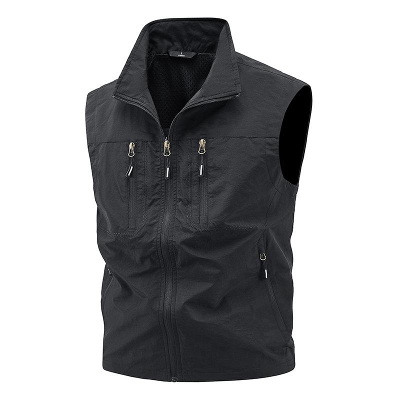 Mens Multi-pocket Vests Casual Man Breathable Mesh Vest Sleeveless Jackets Man Outwear Fishing Waistcoats Clothing