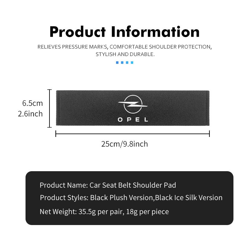 Car Seat Belt Shoulder Pad Universal Auto Accessories For Opel Corsa D Astra G H J K F Mokka C Zafira B Vectra