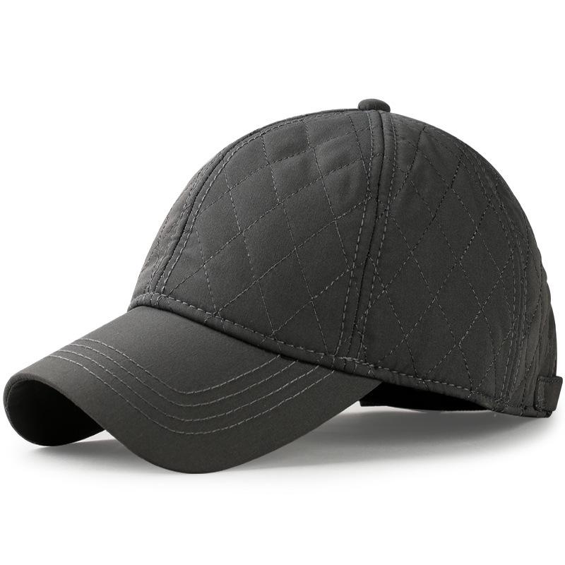 

Мужская зимняя утепленная кепка-утка - Теплая бархатная защита ушей, Хлопковая шапка, защищающая от холода, Корейский стиль для осени и зимы Regular (56-59) серый