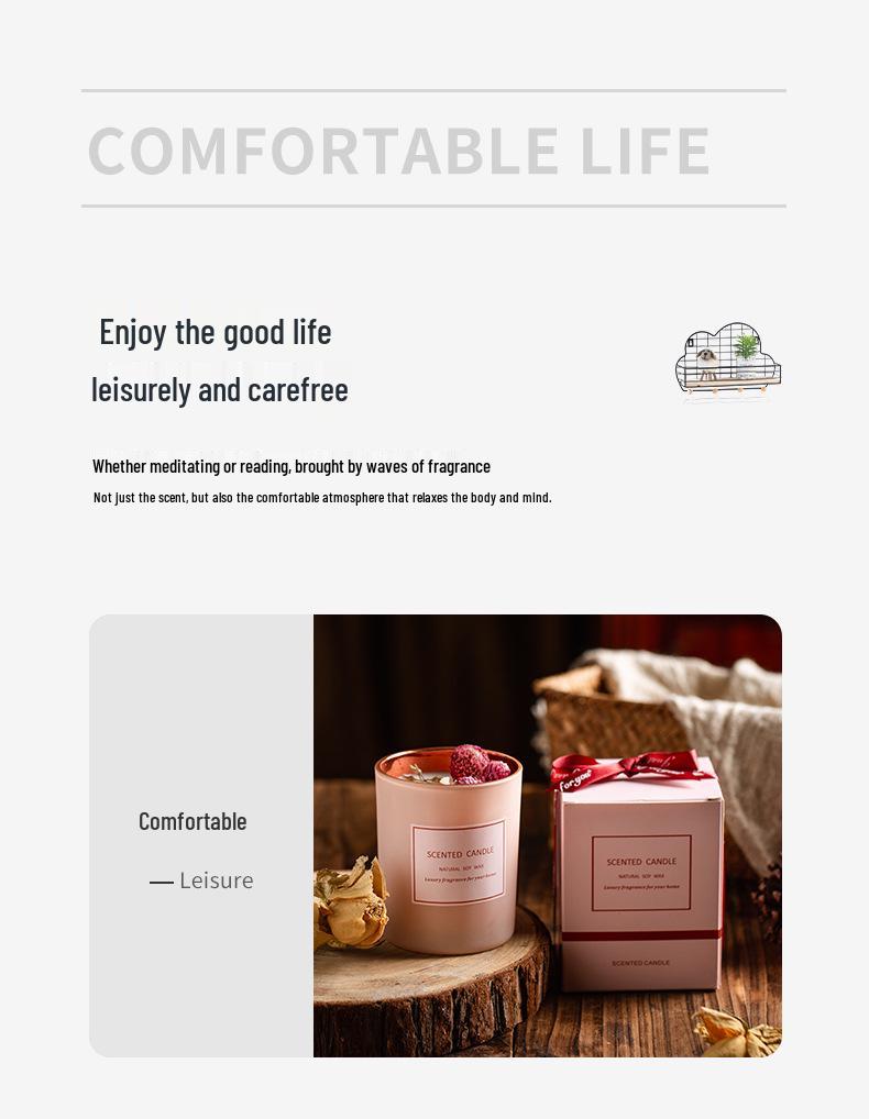 Pink Electroplated Scented Candle with Dried Flowers - Perfect for Parties and Atmosphere Enhancement.