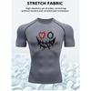 Men's White Evil Smile Print Compression T-Shirt, Quick Dry Breathable Workout Top