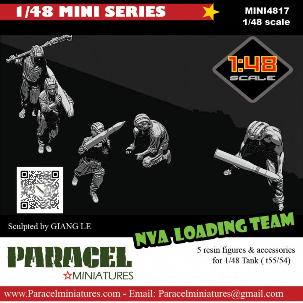 Paracel Miniatures Aktuelles nordvietnamesisches Panzerbesatzungs-Munitionsversorgungsset, Harz, unbemalt, Bausatz MINI4817, 1/48 (NVA) (5 Stücke) (Menschen)
