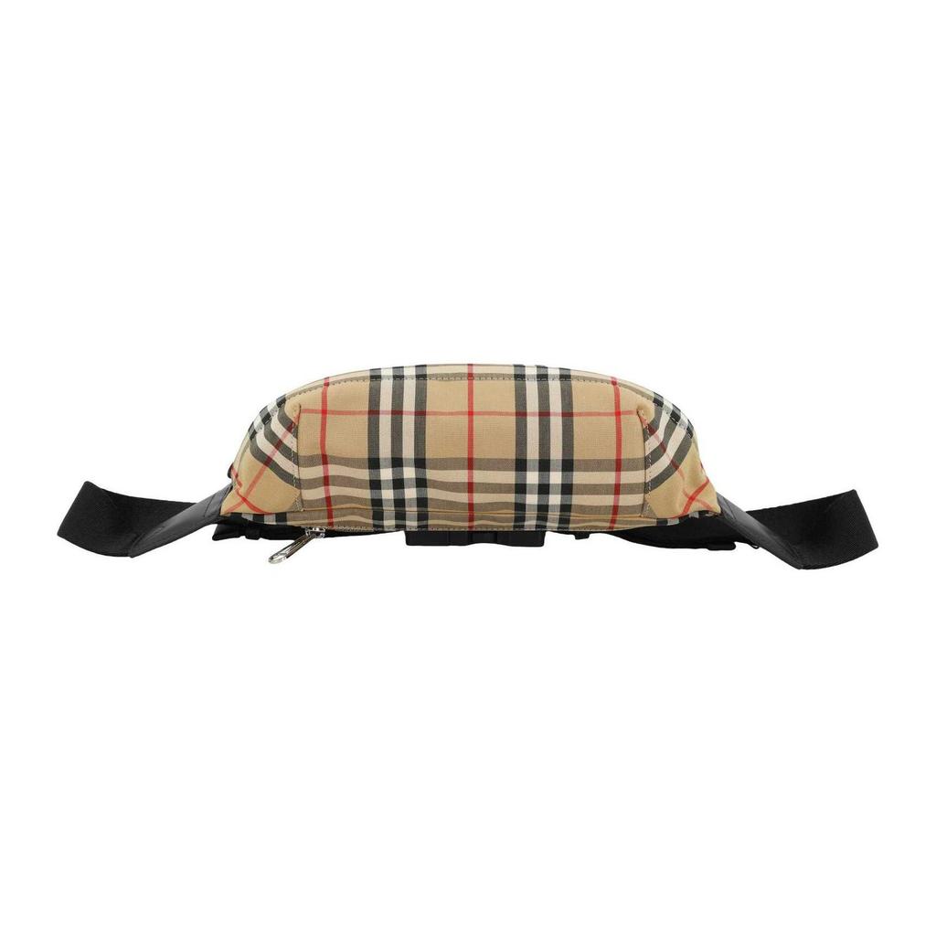 Burberry Vintage Classic Check Polyester Crossbody Chest Waist Bag Medium Men Bags Beige 80104301