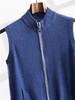 Trendig Enfärgad Kasmirväst för Herr: Halvhög krage med dragkedja, ärmlös kofta i ull för alla åldrar