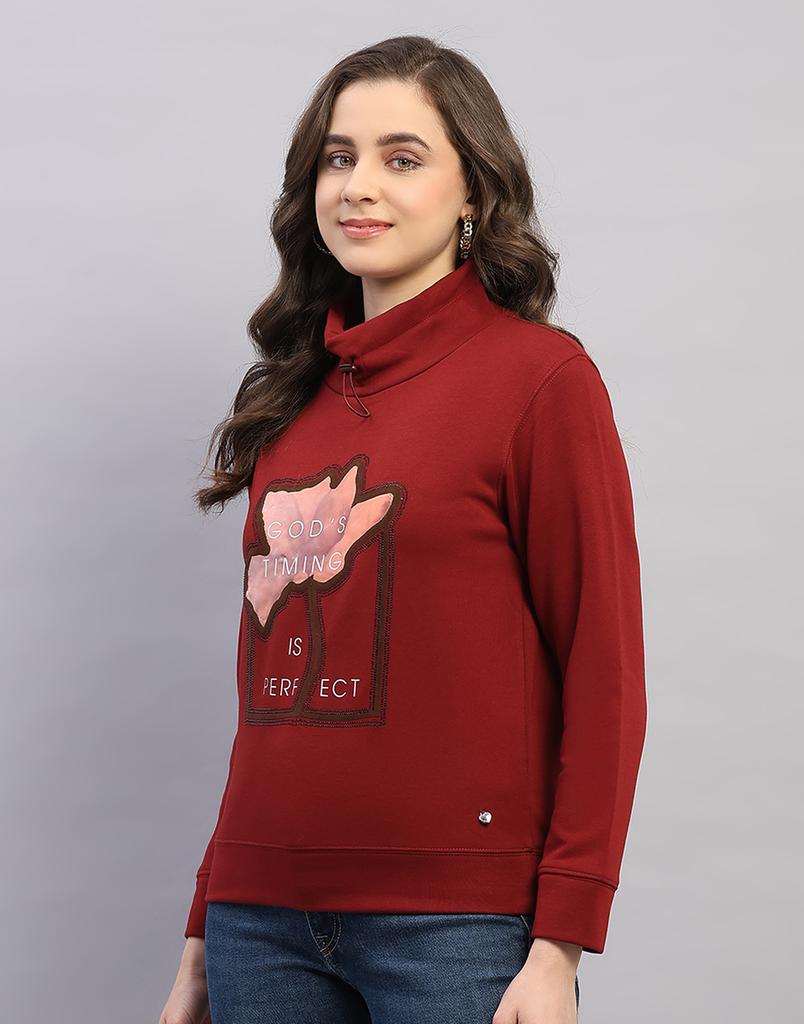MONTE CARLO Women's High Neck Full Sleeve Sweatshirt